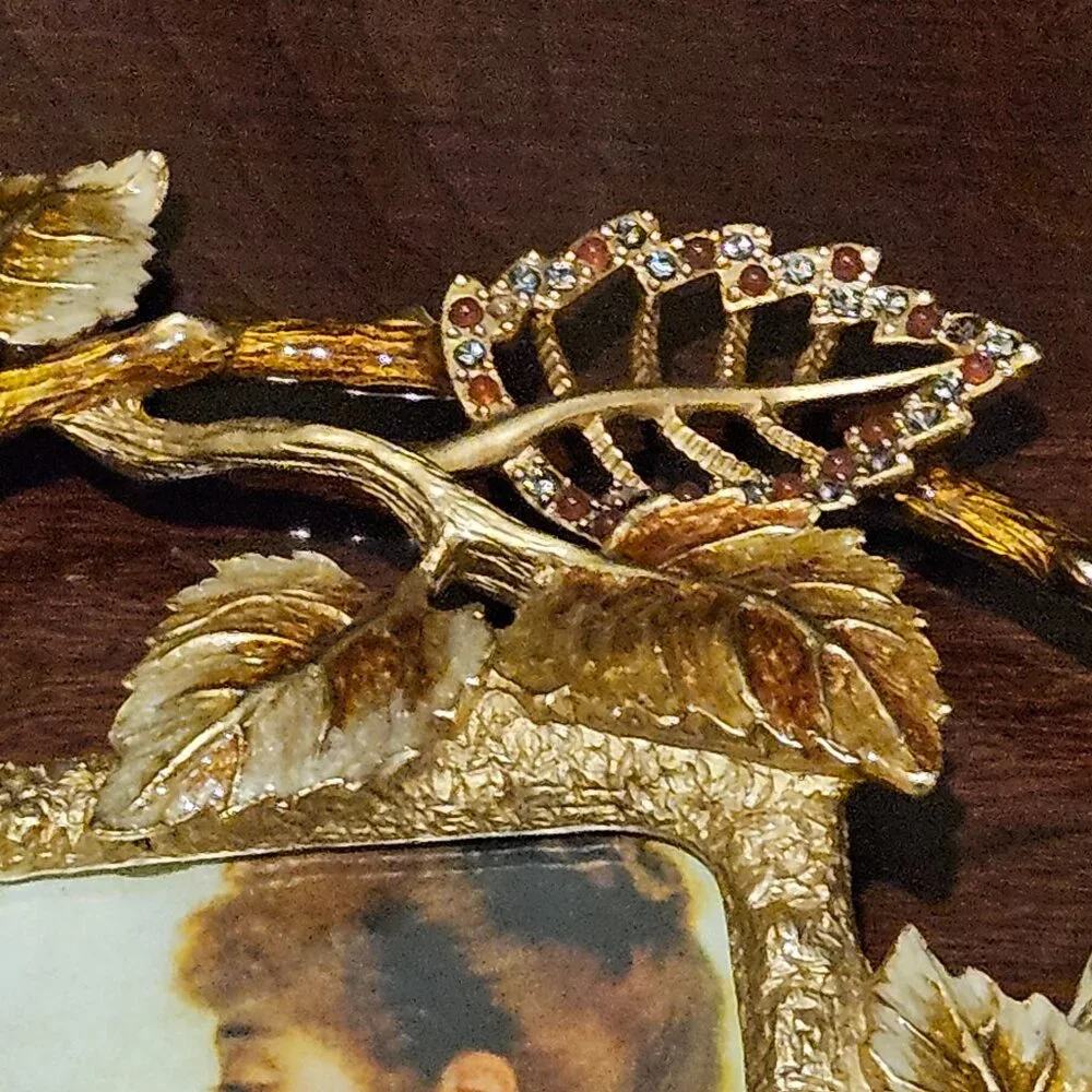 RARE EXQUISITE JAY STRONGWATER GOLD BEE WILD FLOWER FLORAL ENAMEL CRYSTAL FRAME